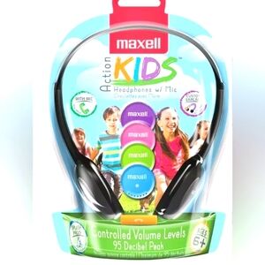 Maxell Action Kids Headphones with Mic - Black